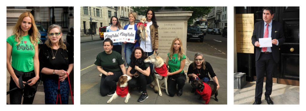 Carrie Fisher Anneka Svenska Humane Society International Chinese Embassy London June 6th 2016